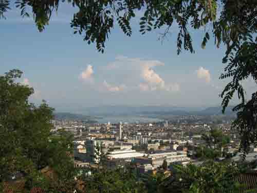 View of the city while driving from the Hauptgebaude  to the H&ouml;nggerberg campus